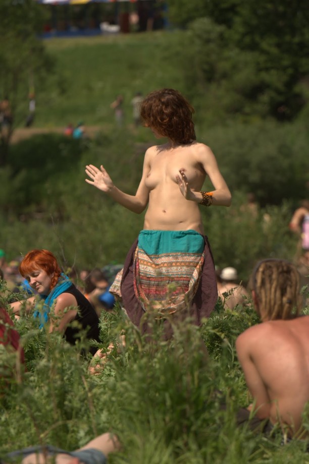 Naked nudist russian girls at a music festival