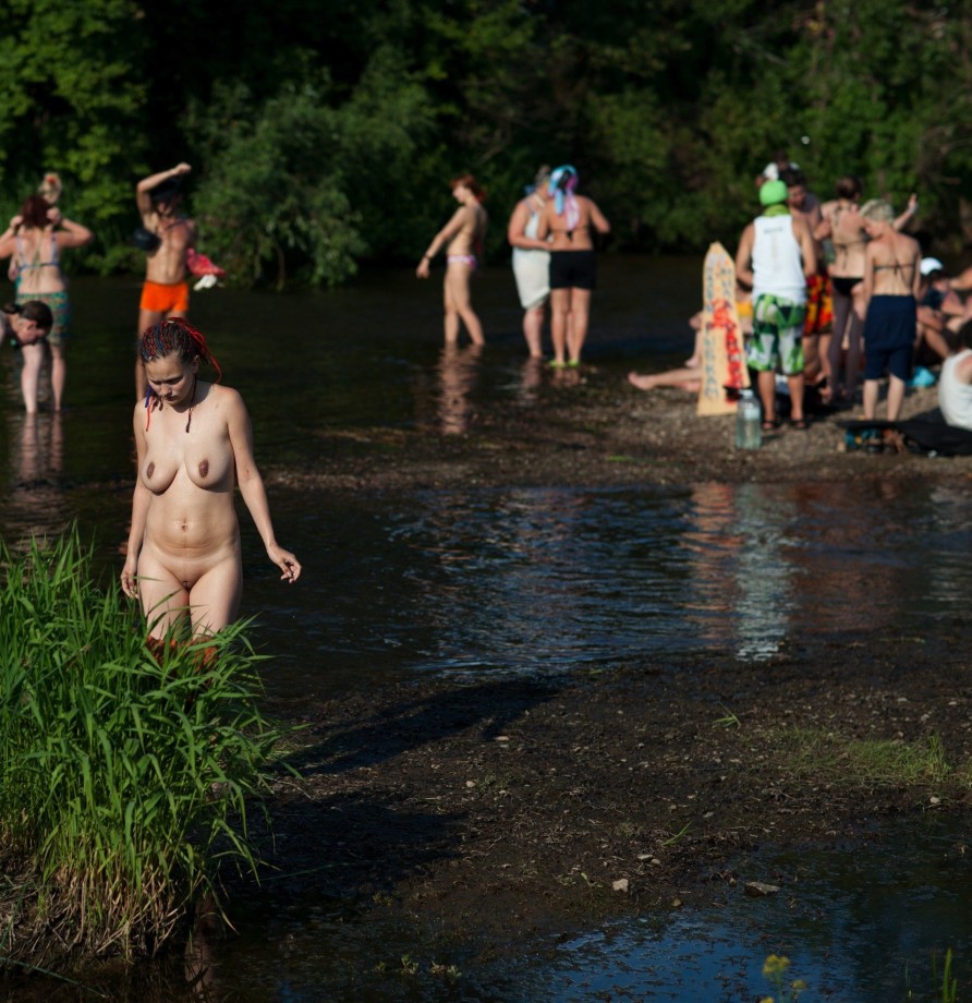 Naked nudist russian girls at a music festival