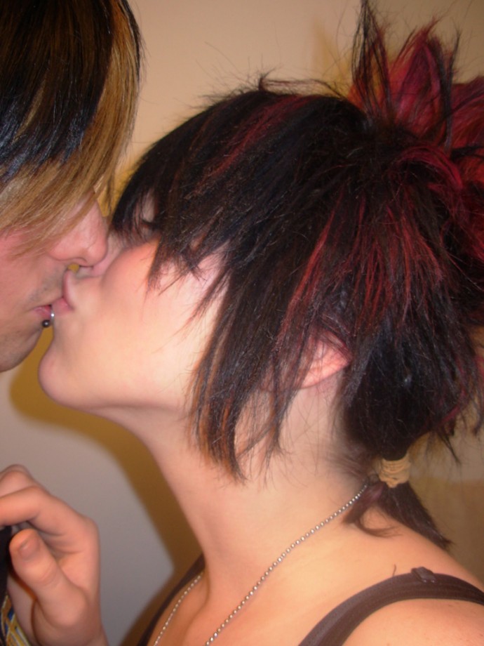 Kissing and fucking emo couple