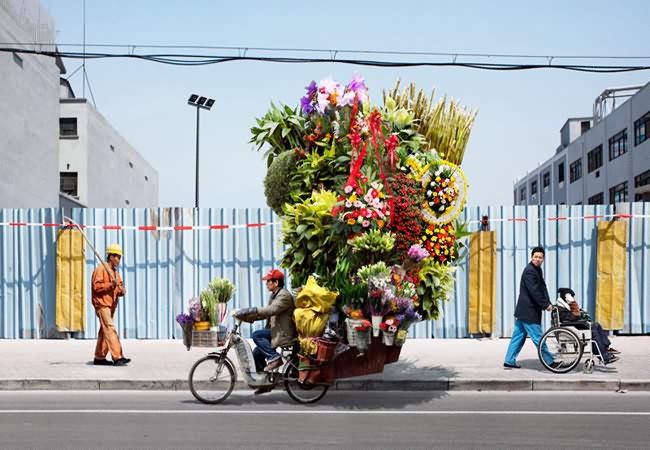 Overloaded bikes in china