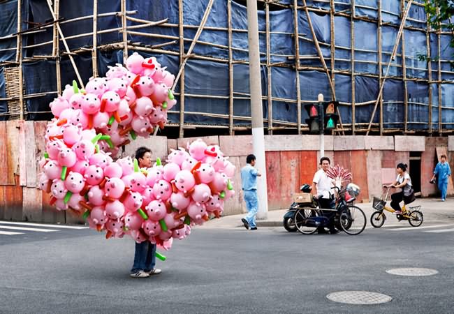 Overloaded bikes in china