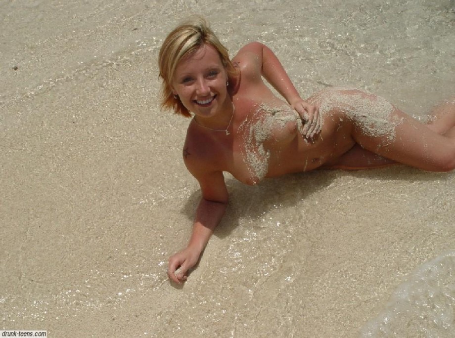 Blond nude on the beach