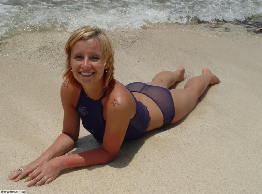 Blond nude on the beach