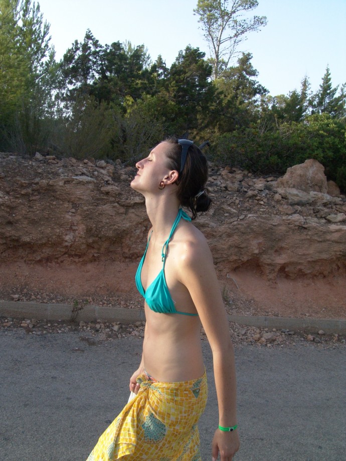 Nudist beach - slim girl