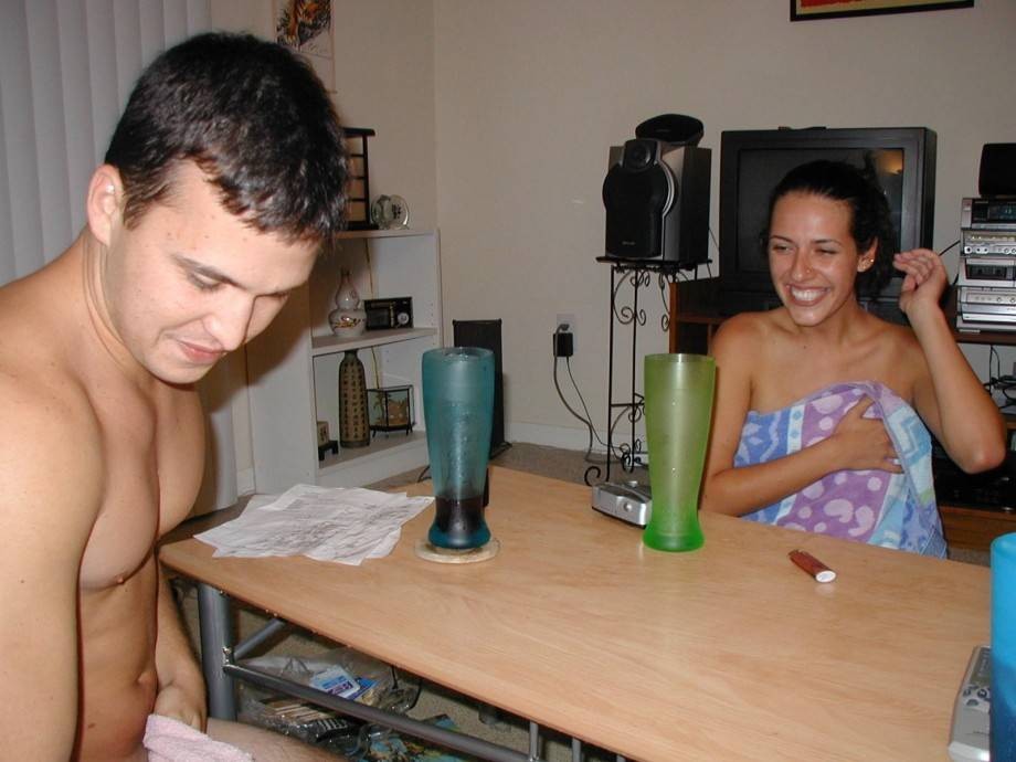 2 drunk couples having fun naked