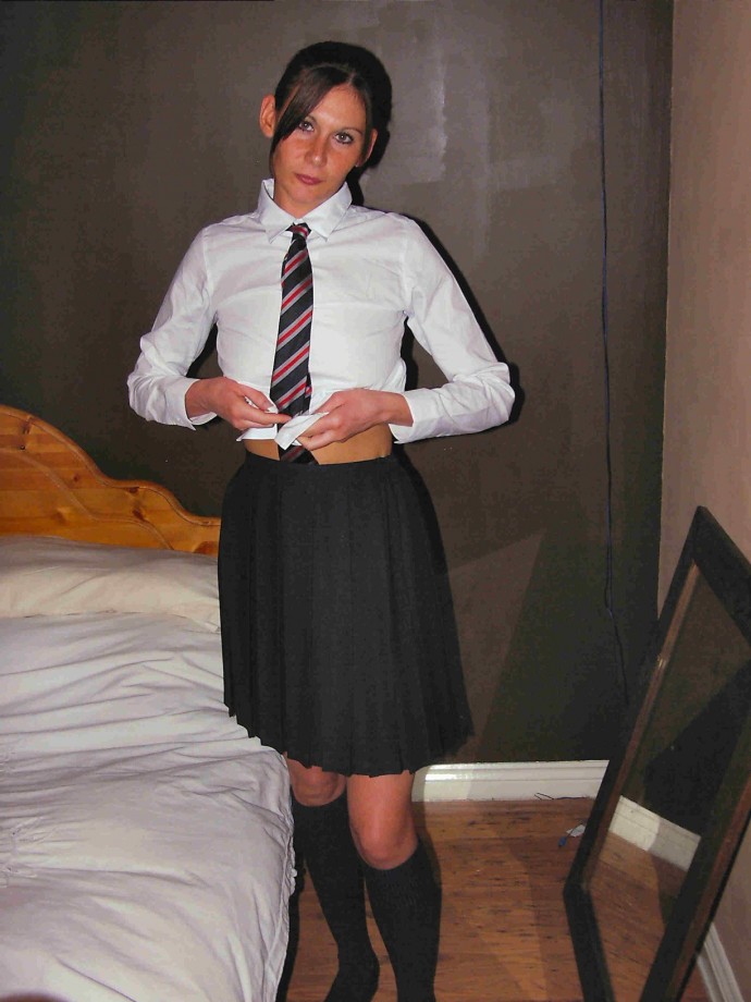 Claudia - amateur slut playing as a schoolgirl