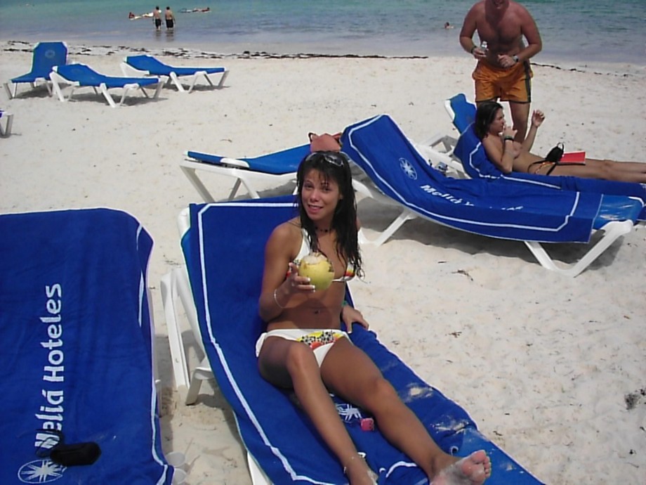 Beach horny girls on vacation - gina
