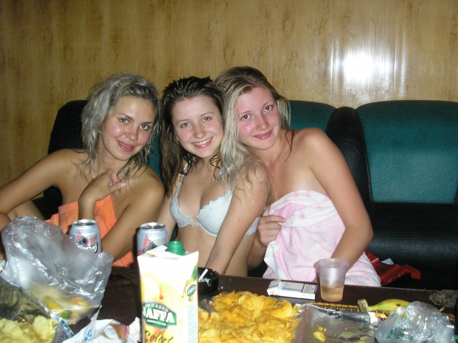 Russian 18yo teen girls having fun in the sauna