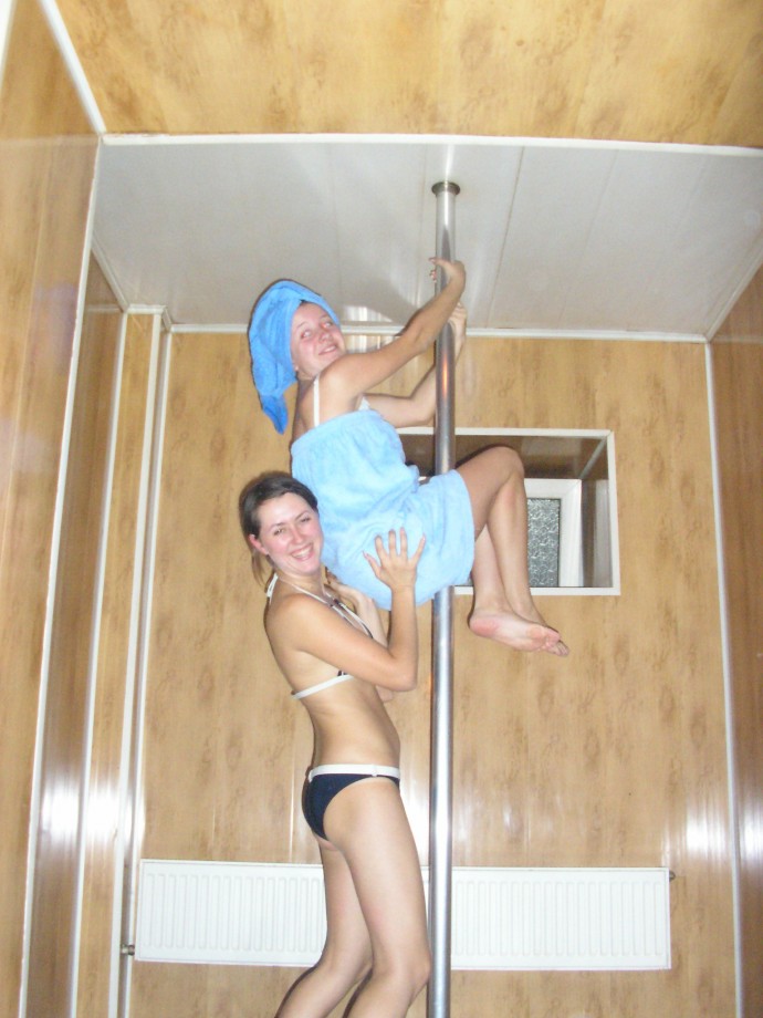 Russian 18yo teen girls having fun in the sauna