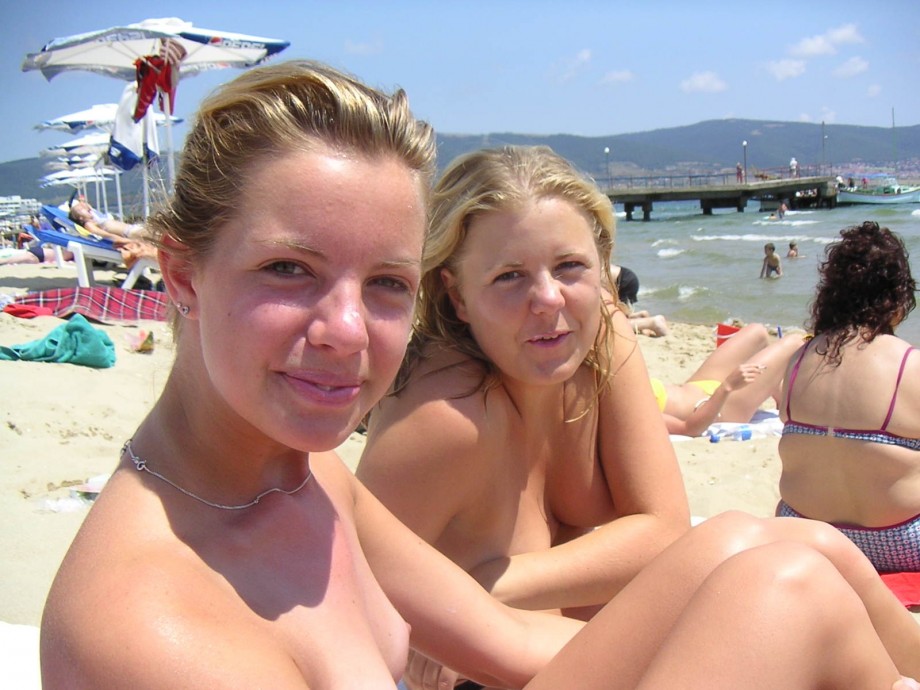 Young topless swedes on beach holiday