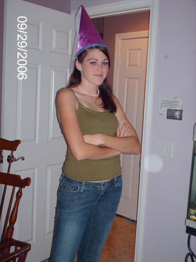 Brunette teen posing for her boyfriend