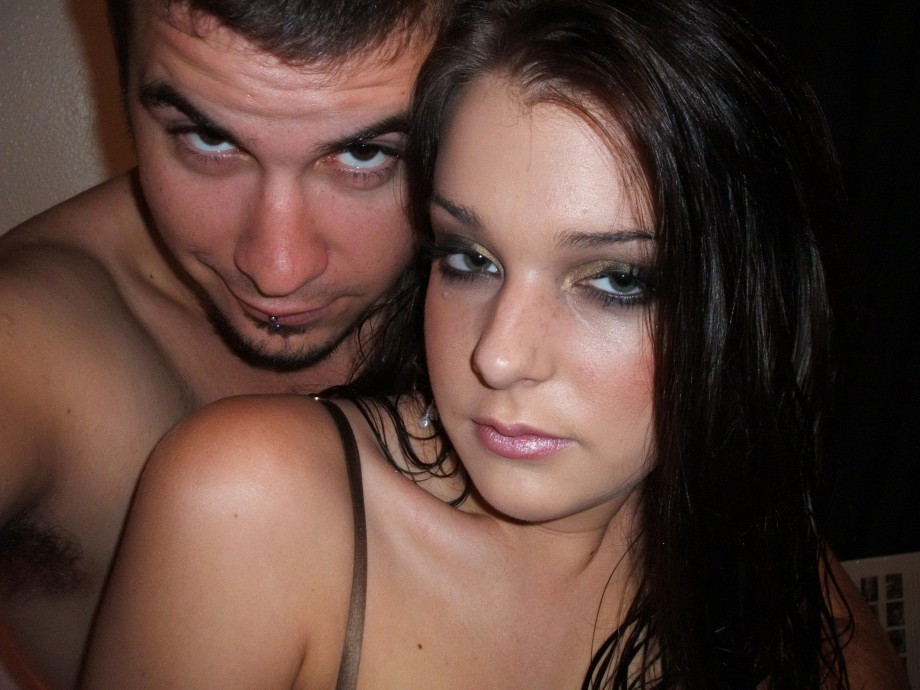 Naughty brunette with her boyfriend