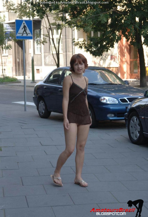 Brave sexy polish girl in public