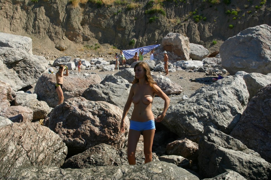 Irinka - beautiful young tits on beach - part 1