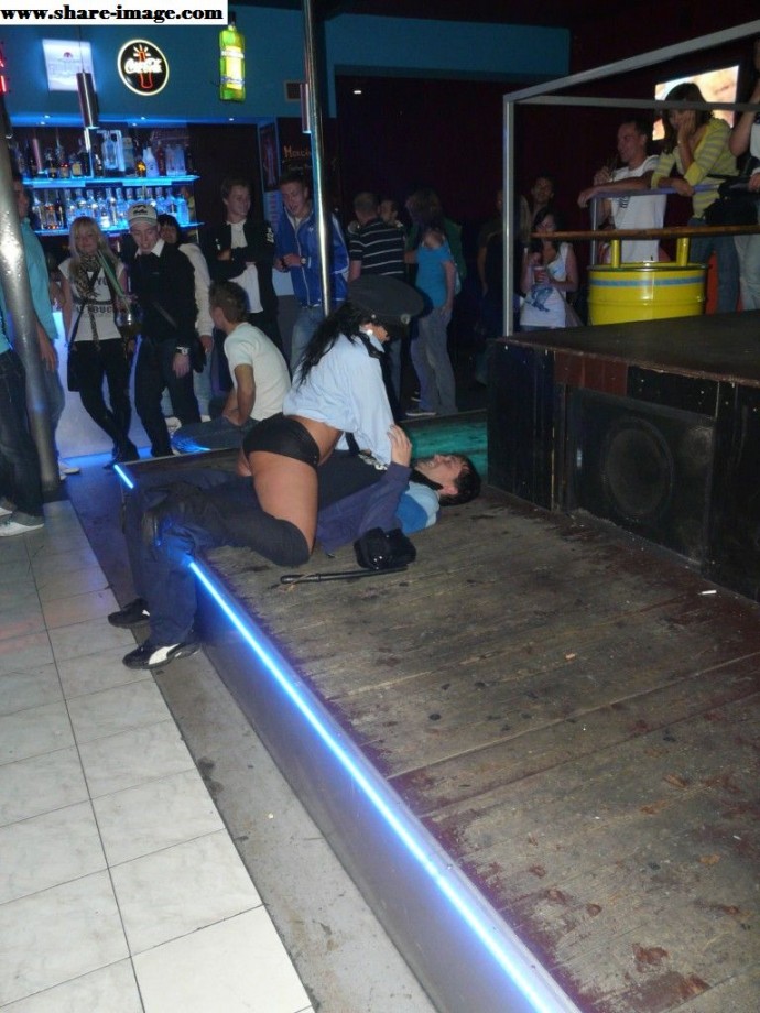 Party girls in club - striptease