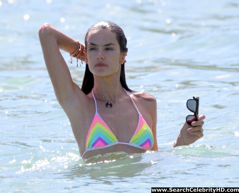 Alessandra ambrosio - bikini candids in st. barts - celebrity