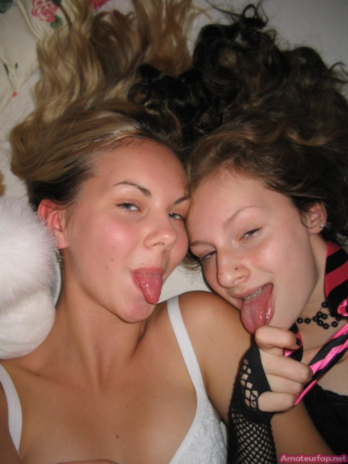 Naughty blonde lesbians playing erotic games