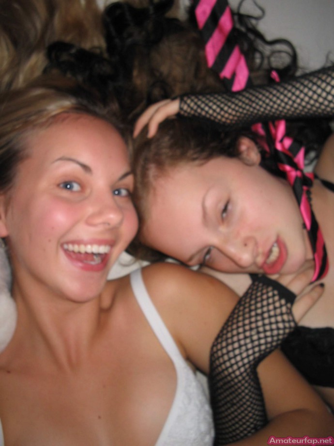 Naughty blonde lesbians playing erotic games