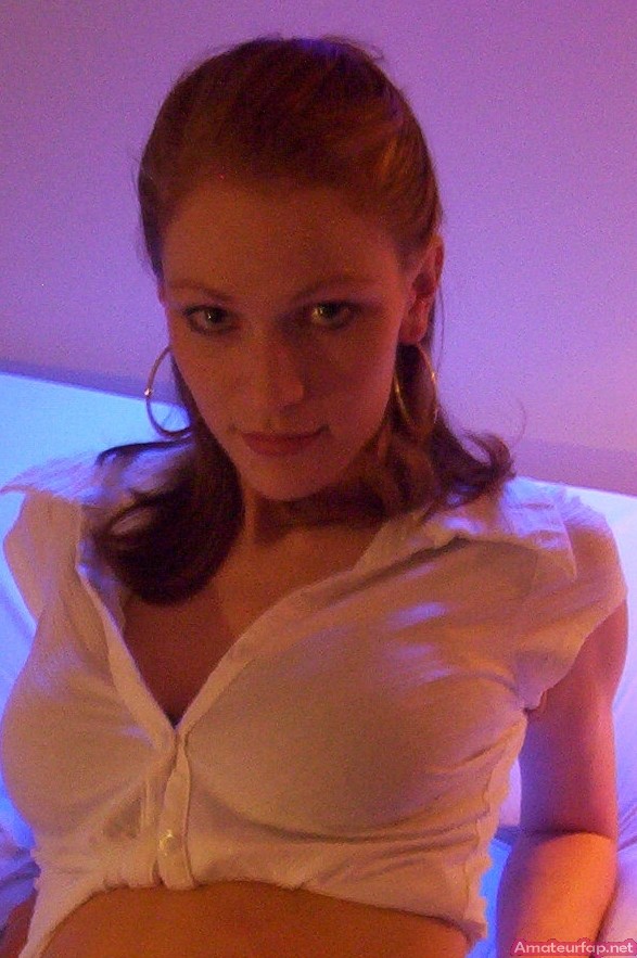 Sweet  redhead teen with saggy tits
