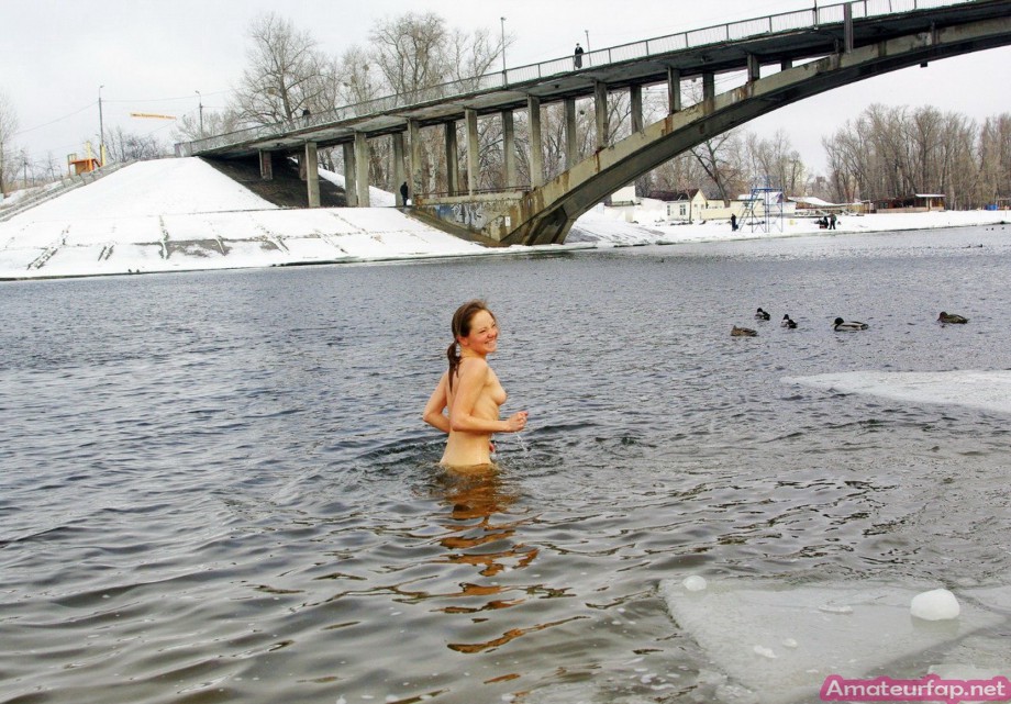 Horny students group makes hot pictures in winter