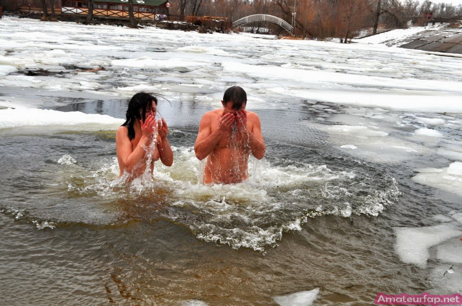 Horny students group makes hot pictures in winter