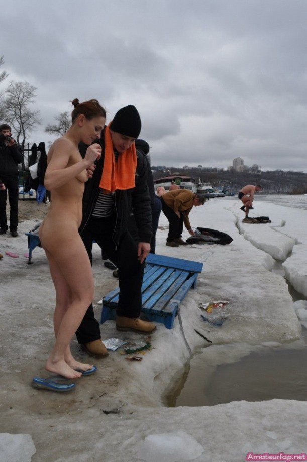 Horny students group makes hot pictures in winter
