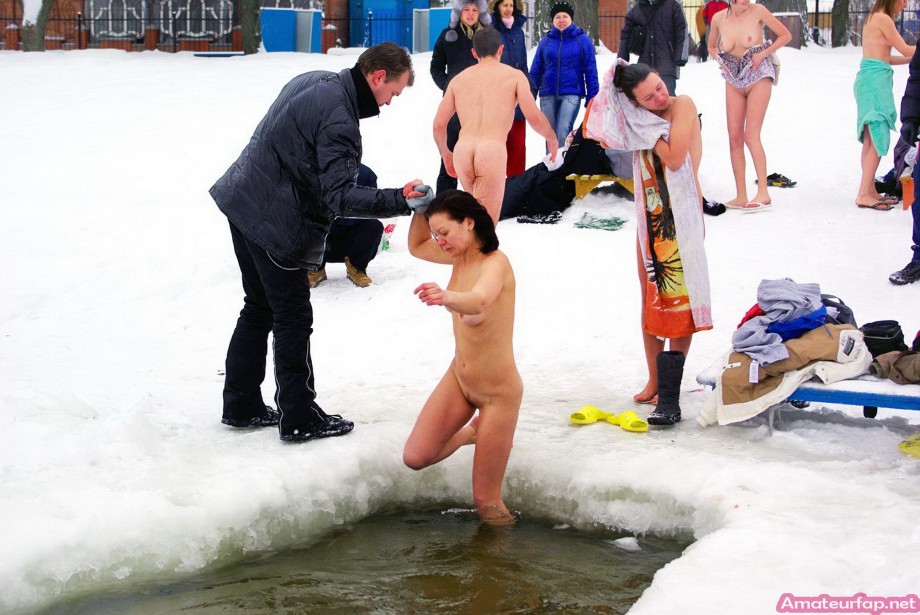 Horny students group makes hot pictures in winter