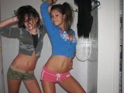 Lesbian - two young girls making fun 4/79