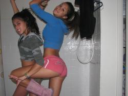 Lesbian - two young girls making fun 5/79