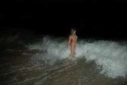 Lesbian fun at night beach 3/54