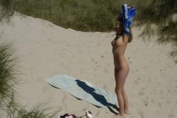 Swedish blond teen having fun on the beach 36/38