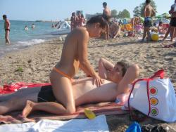 Young teen couple on the beach  7/14