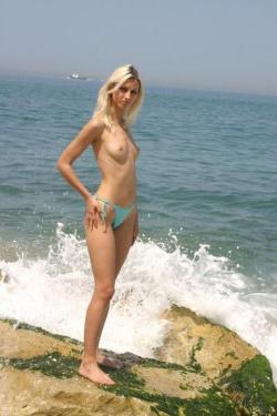 Cute blonde on nude beach  10/61