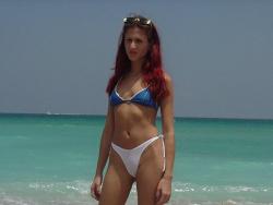 Redhead on a nude beach  9/80