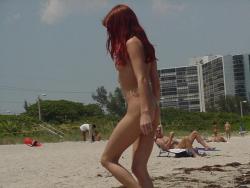 Redhead on a nude beach  48/80