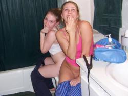 Young amateurs peeing - pissing in party home no.02 22/50