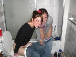 Young amateurs peeing - pissing in party home no.02 33/50