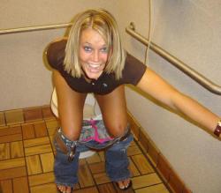 Young amateurs peeing - pissing in party home no.02 50/50