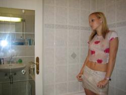 German blond girlfriend homemade stripping 40/42