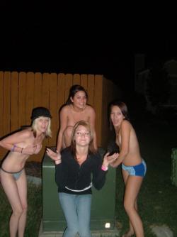 3 amateur girls -drunk and naked outdoor  7/17
