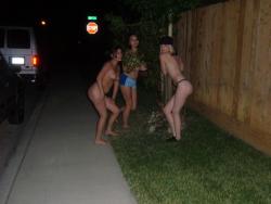 3 amateur girls -drunk and naked outdoor  15/17