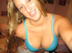 Amateur blond girl with big boobs / self pics 74/81