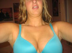 Amateur blond girl with big boobs / self pics 79/81