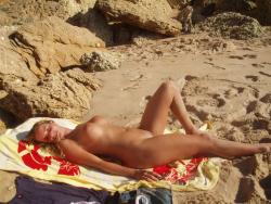Young blond wife at nudist beach / holiday pics 19/22