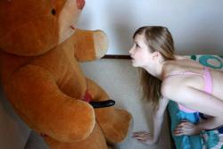 Young girls loves furry teddy bear and others 8/24
