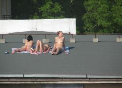 Teens sunbathing in the roof ( voyeur ) 2/13