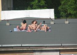 Teens sunbathing in the roof ( voyeur ) 5/13
