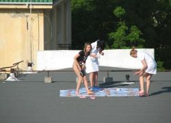 Teens sunbathing in the roof ( voyeur ) 13/13