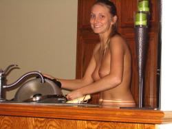 Naked amateur girls cook in the kitchen 24/35