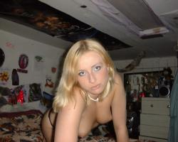 Fantastic young blonde poses and licks on her loll 5/11